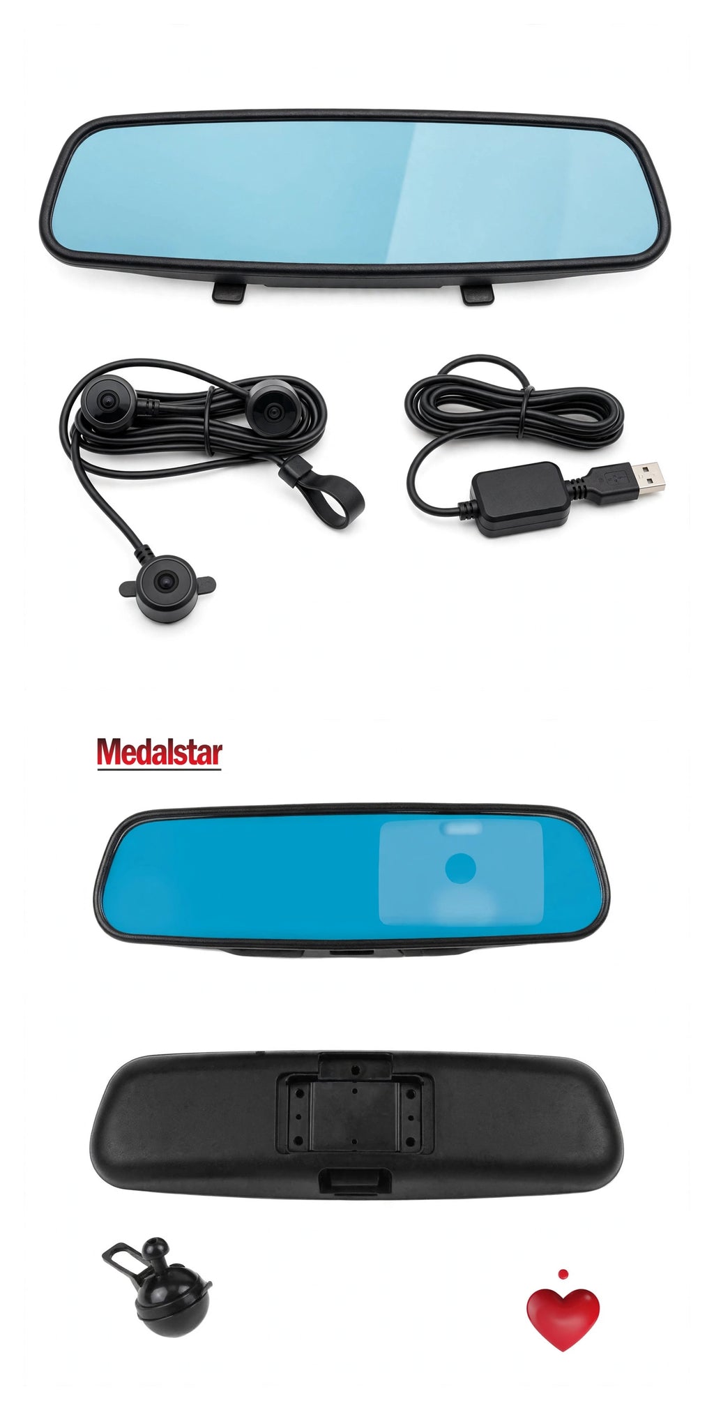 Espejo Retrovisor con Cámara Doble Full HD 1080p.